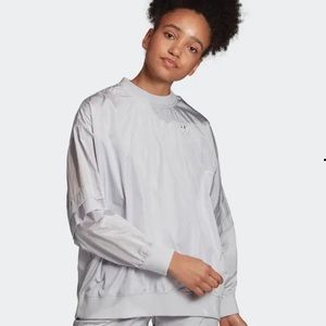 NWT Women’s Size Large Adidas Originals Mesh Crew Sweatshirt in Color Dash Grey
